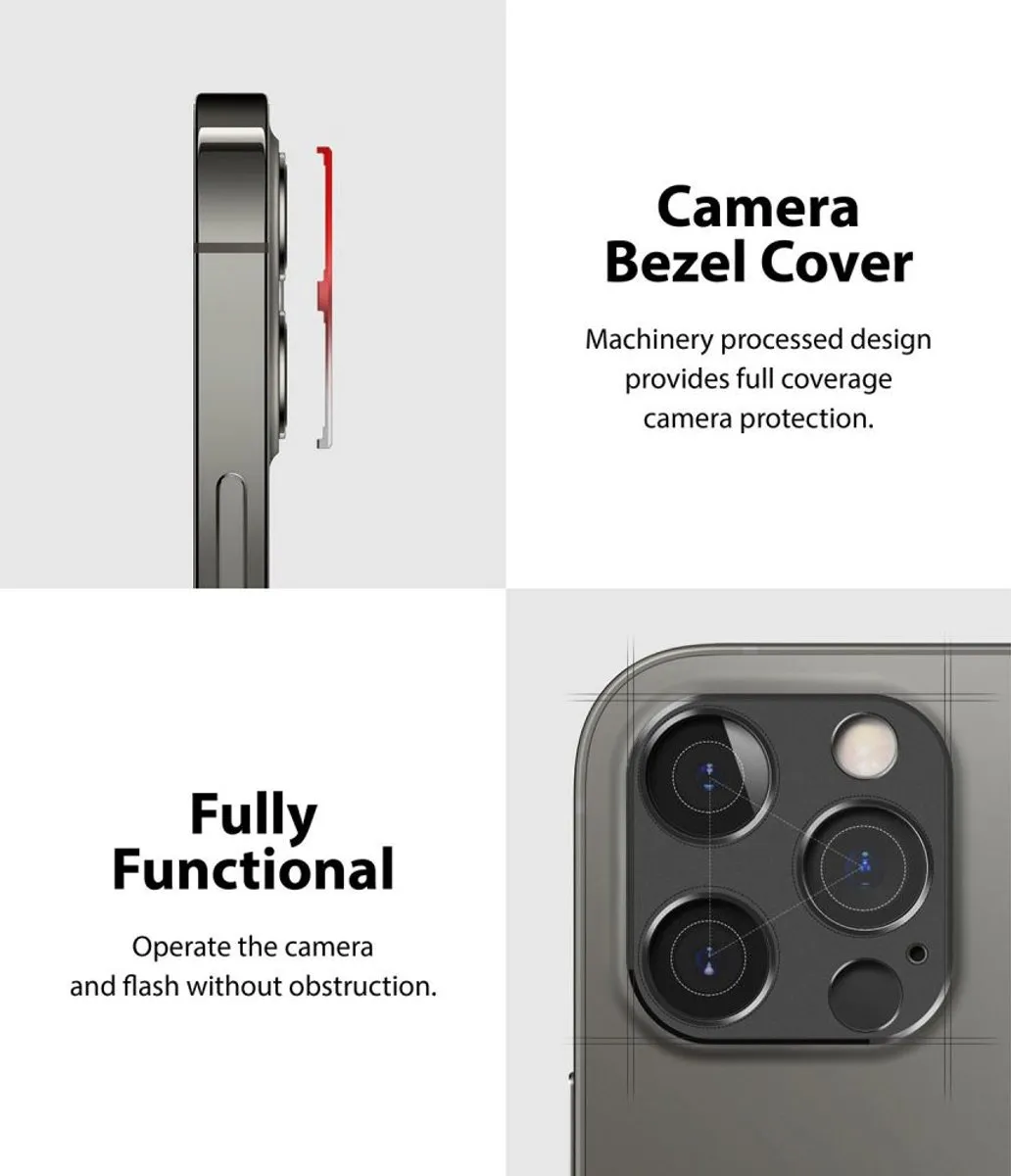 Ringke Aluminum Camera Beschermer iPhone 12 Pro - Blauw