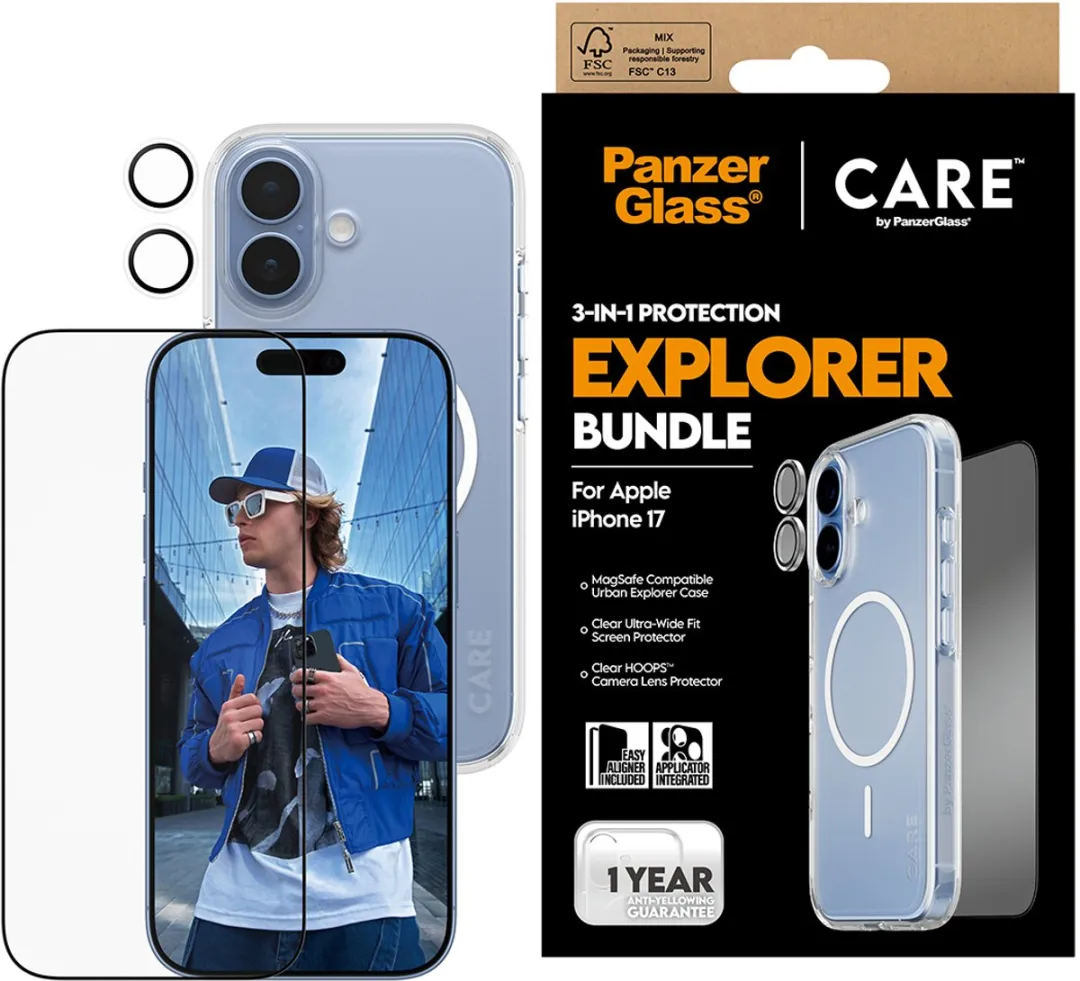 PanzerGlass CR46095 Beschermset iPhone 17 - Transparant