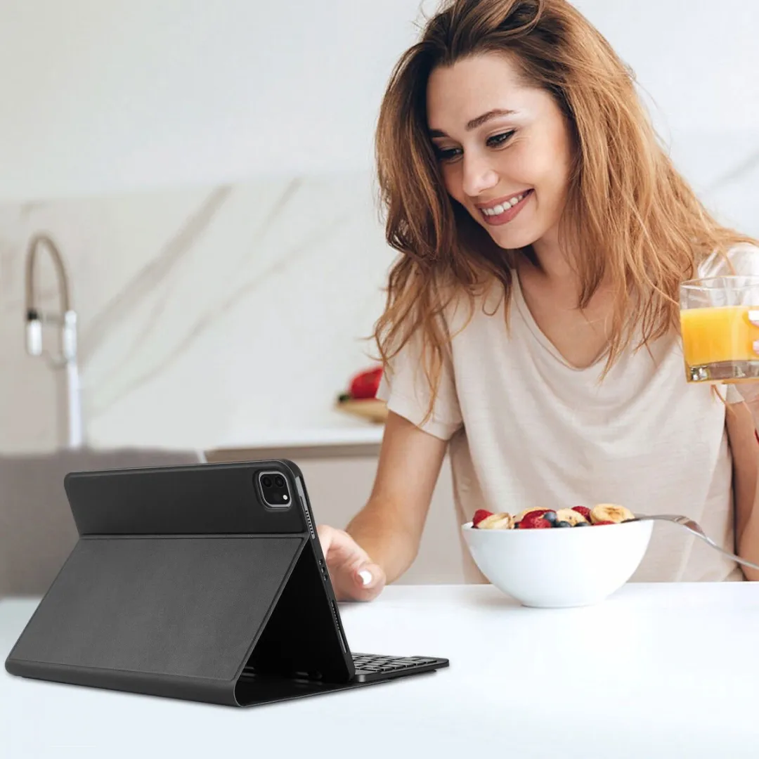 Buddi Zuna Hoes met QWERTY Toetsenbord Geschikt voor Apple iPad Air (2022/2020) | Beschermhoes | Bluetooth 5.0 | met Penhouder | Magnetisch Uitneembaar Keyboard | Book Case met Standaard | Zwart