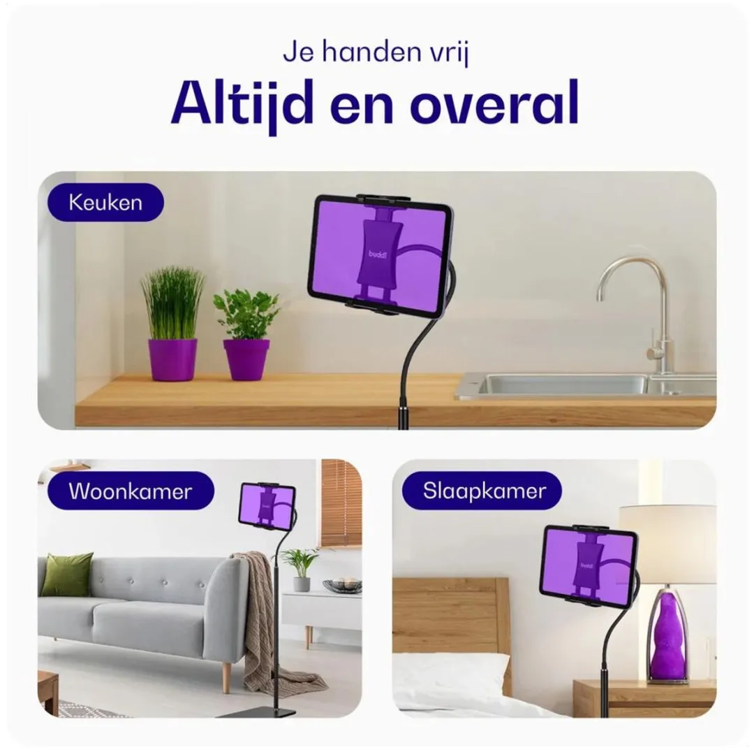 Buddi Tab Houder Zwanenhals - 23 Inch - Zwart