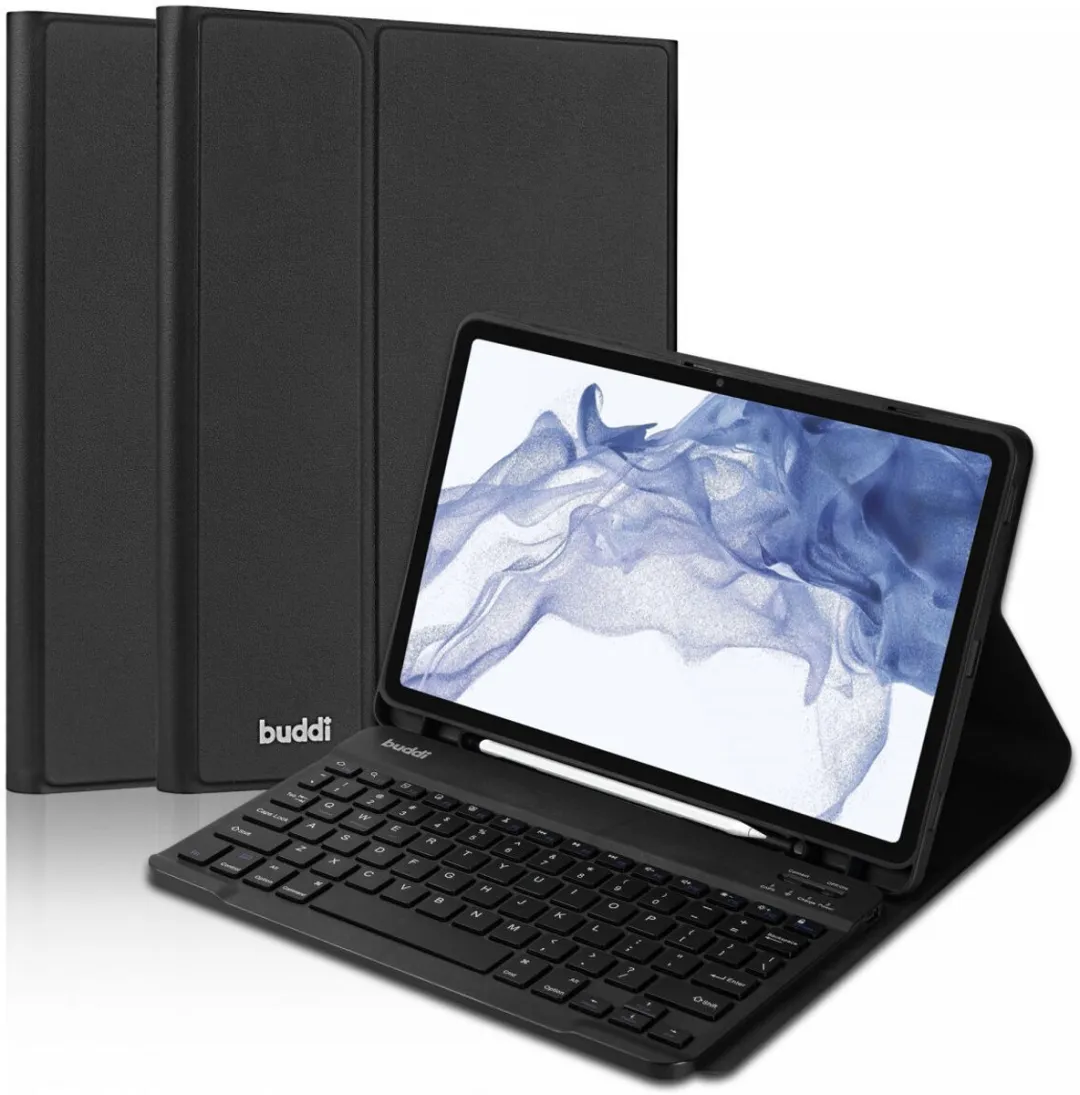 Buddi Zuna Hoes met QWERTY Toetsenbord - Samsung Galaxy Tab S8/S7 11" - Zwart