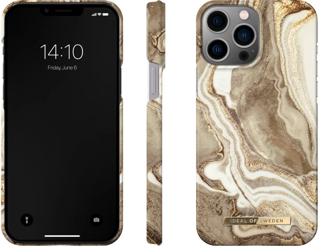 iDeal of Sweden iPhone 14 Pro Max Backcover Golden Sand Marble