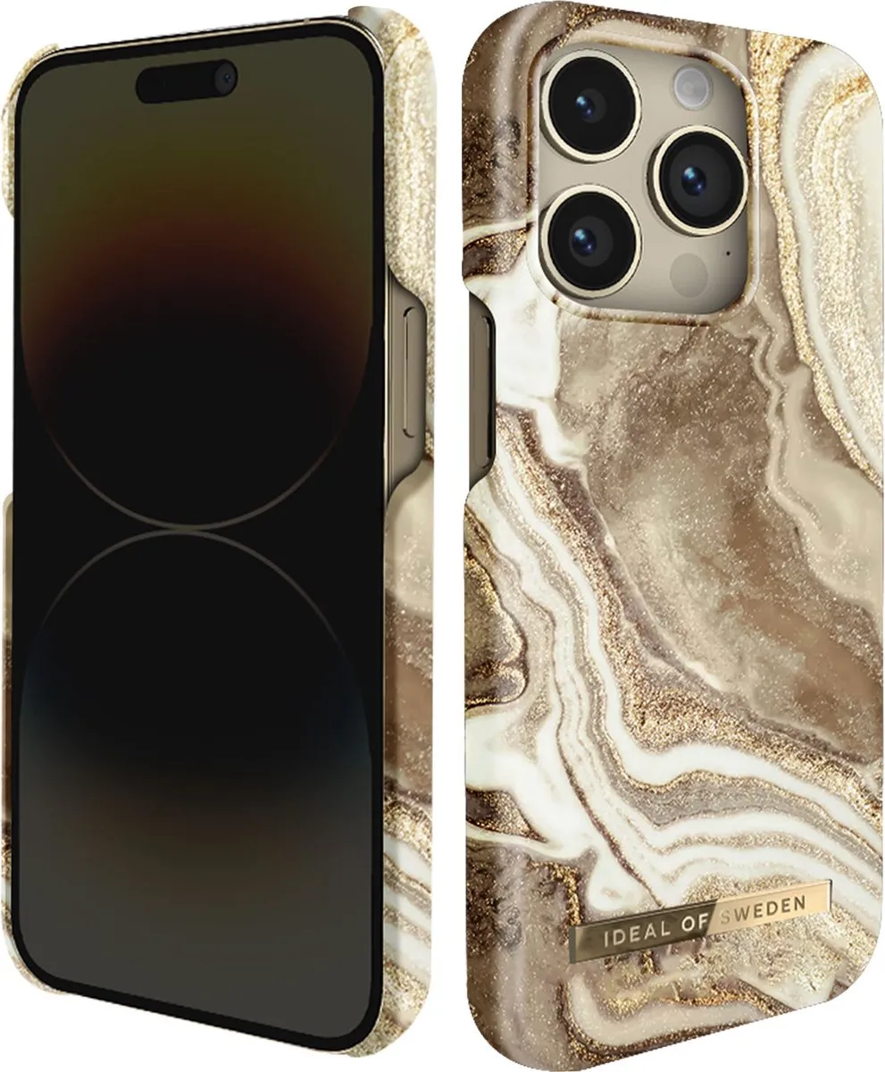 iDeal of Sweden iPhone 14 Pro Max Backcover Golden Sand Marble
