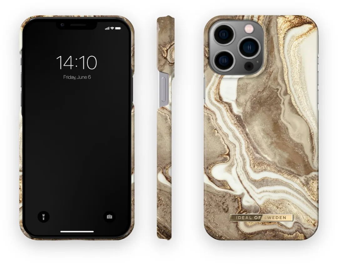 iDeal of Sweden iPhone 14 Pro Max Backcover Golden Sand Marble