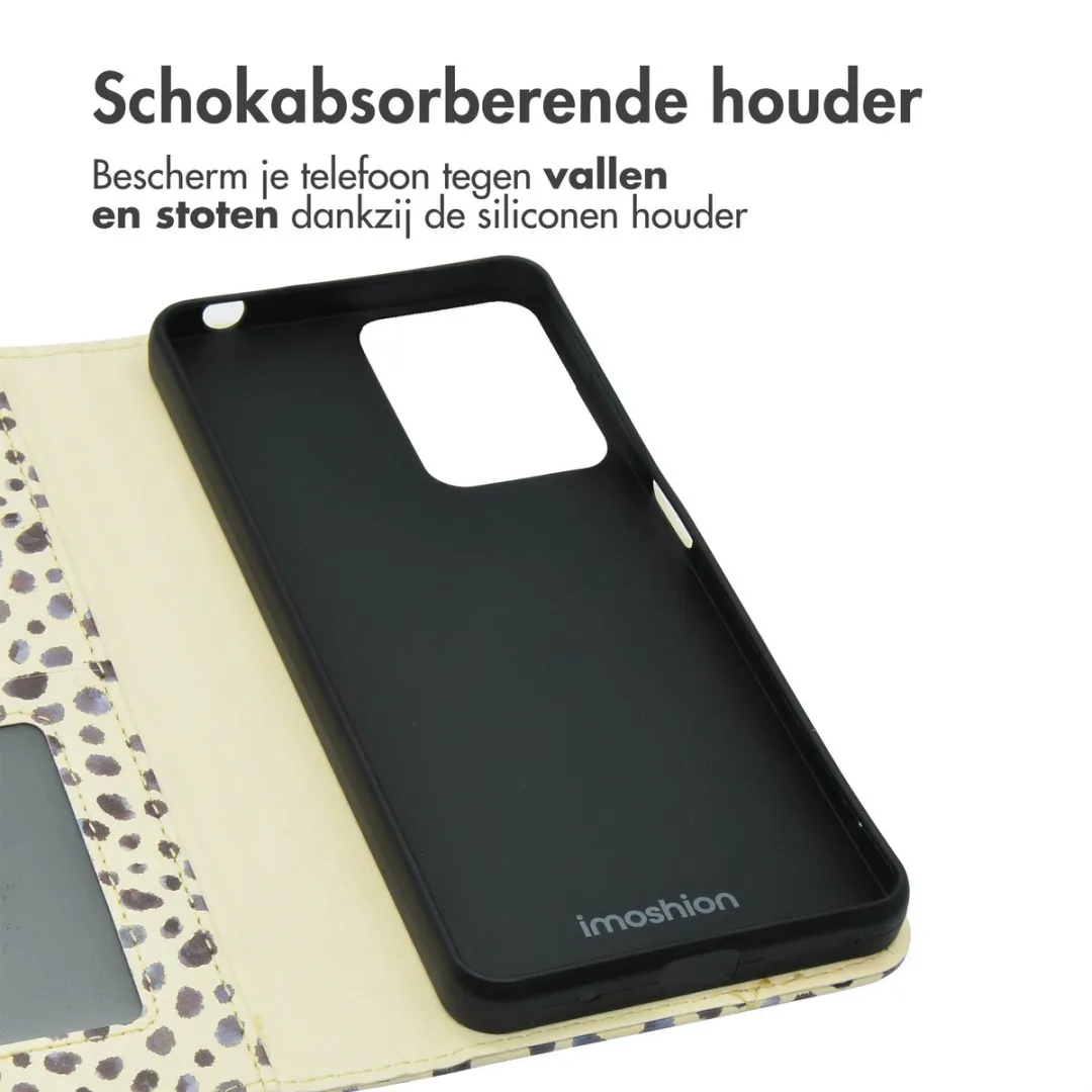 Imoshion Moto G04/G24 Bookcase Hoesje - 3 Pasjes - Black And White Dots - afbeelding 6 van 6