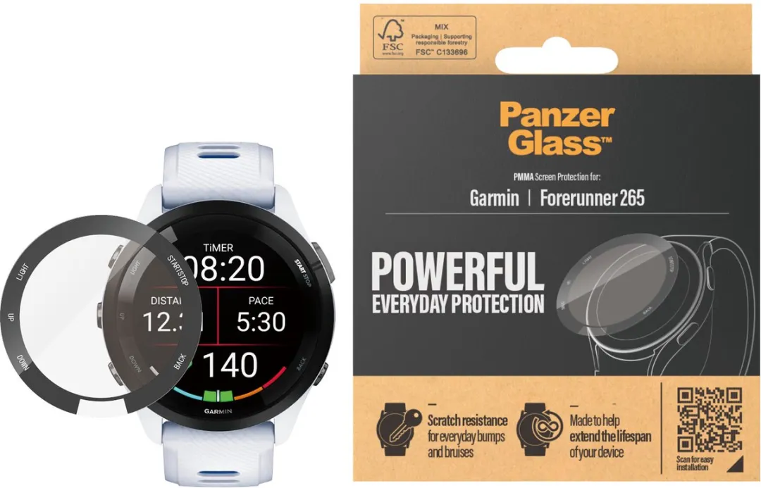 PanzerGlass Garmin Forerunner 265 Antibacteriële Screenprotector - Transparant