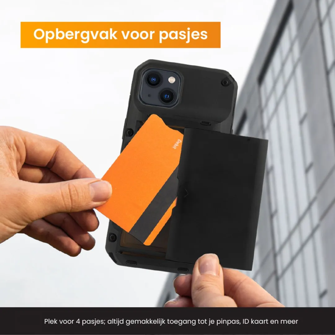 R2B iPhone 15 Hoesje Zeist - 4 Pasjes - Zwart