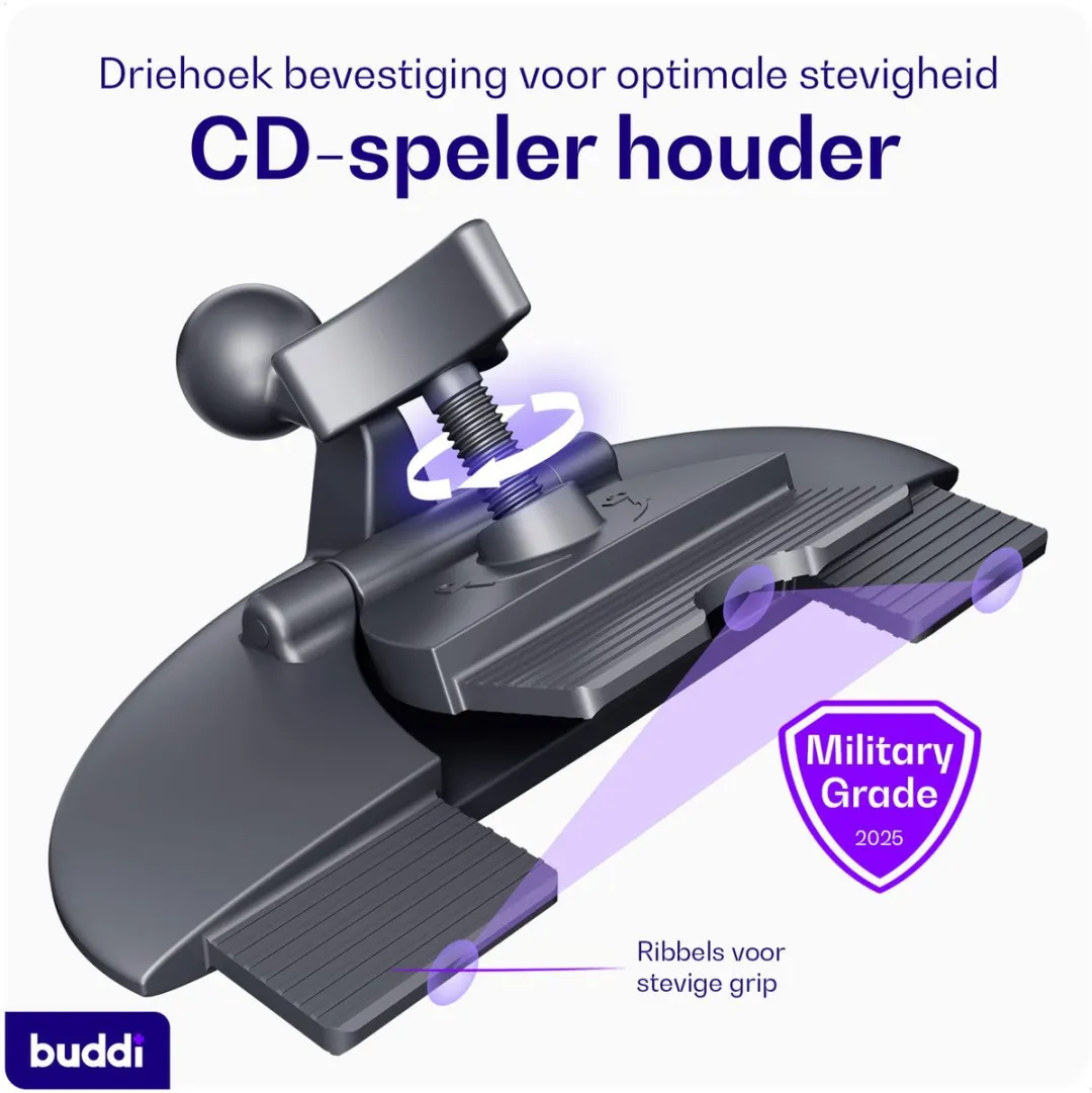 Buddi Way 2 Universele Telefoonhouder Auto - 360° Draaibaar - Zwart