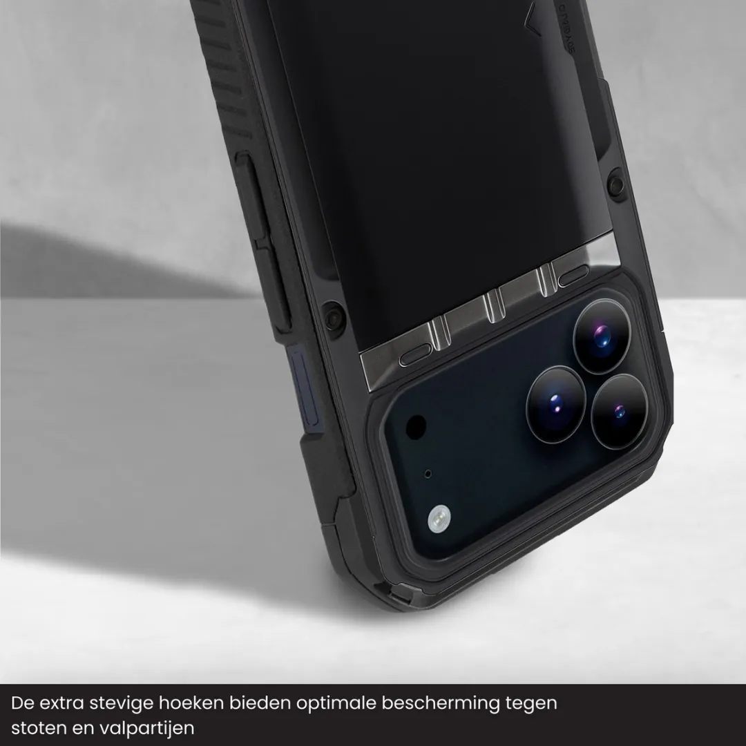 R2B iPhone 17 Pro Max Hoesje met Pasjeshouder - 4 Pasjes - Zwart