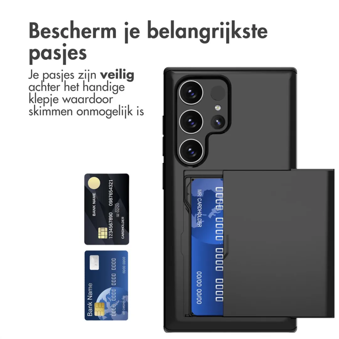 Imoshion Hoesje Samsung Galaxy S24 Ultra - Pasjeshouder 2 Stuks - Zwart