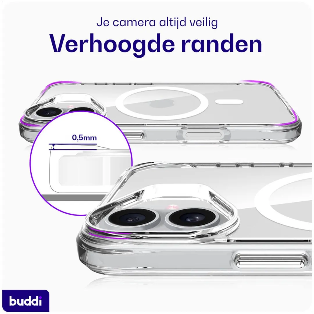 Buddi Core iPhone 16 Hoesje - MagSafe - Transparant