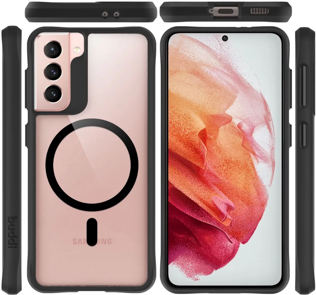 Buddi Hybrid Hoesje Samsung Galaxy S21 - MagSafe - Transparant Zwart - afbeelding 6 van 6