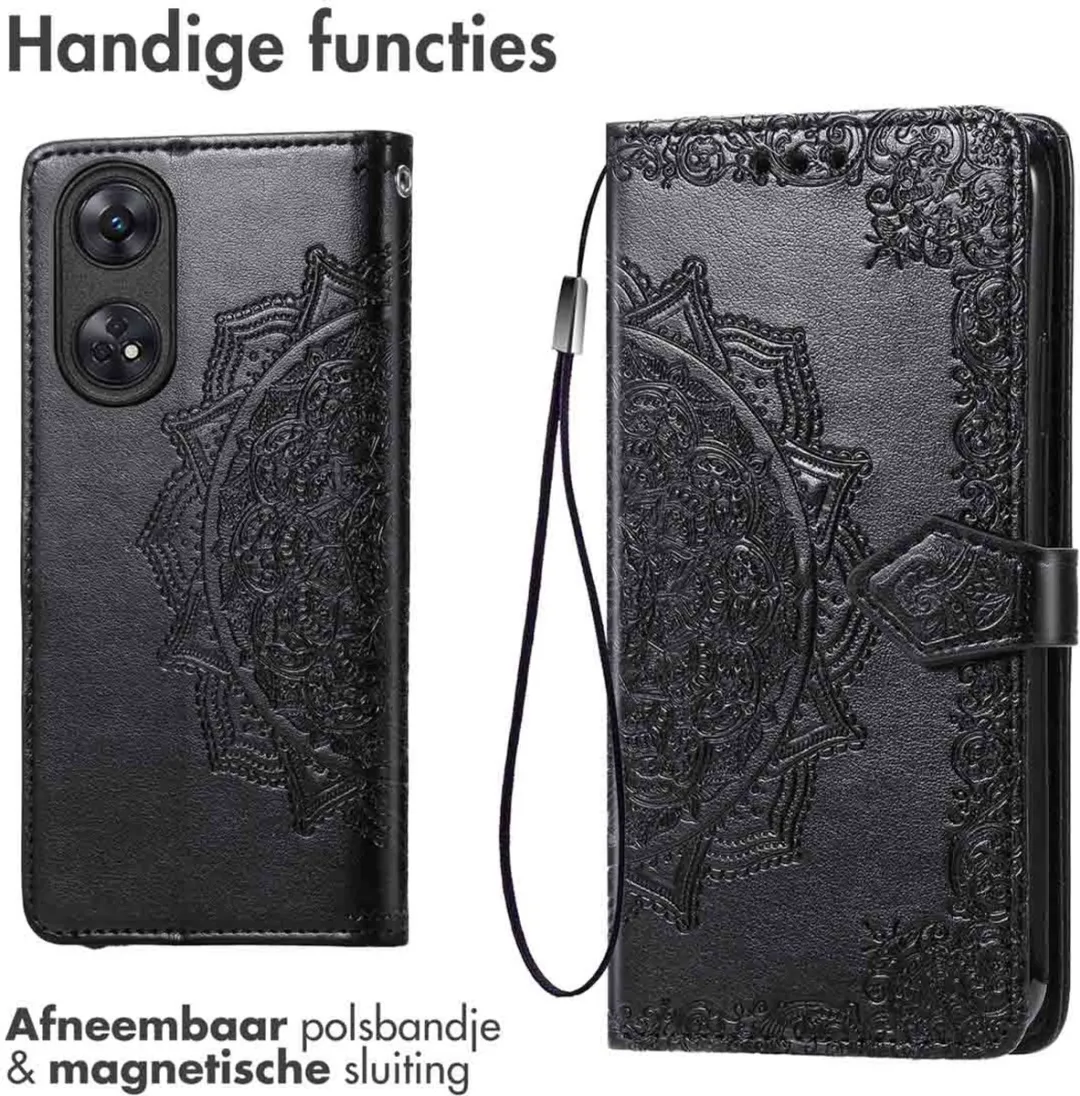 imoshion Hoesje Oppo Reno 8T 4G - Mandala Bookcase - Zwart