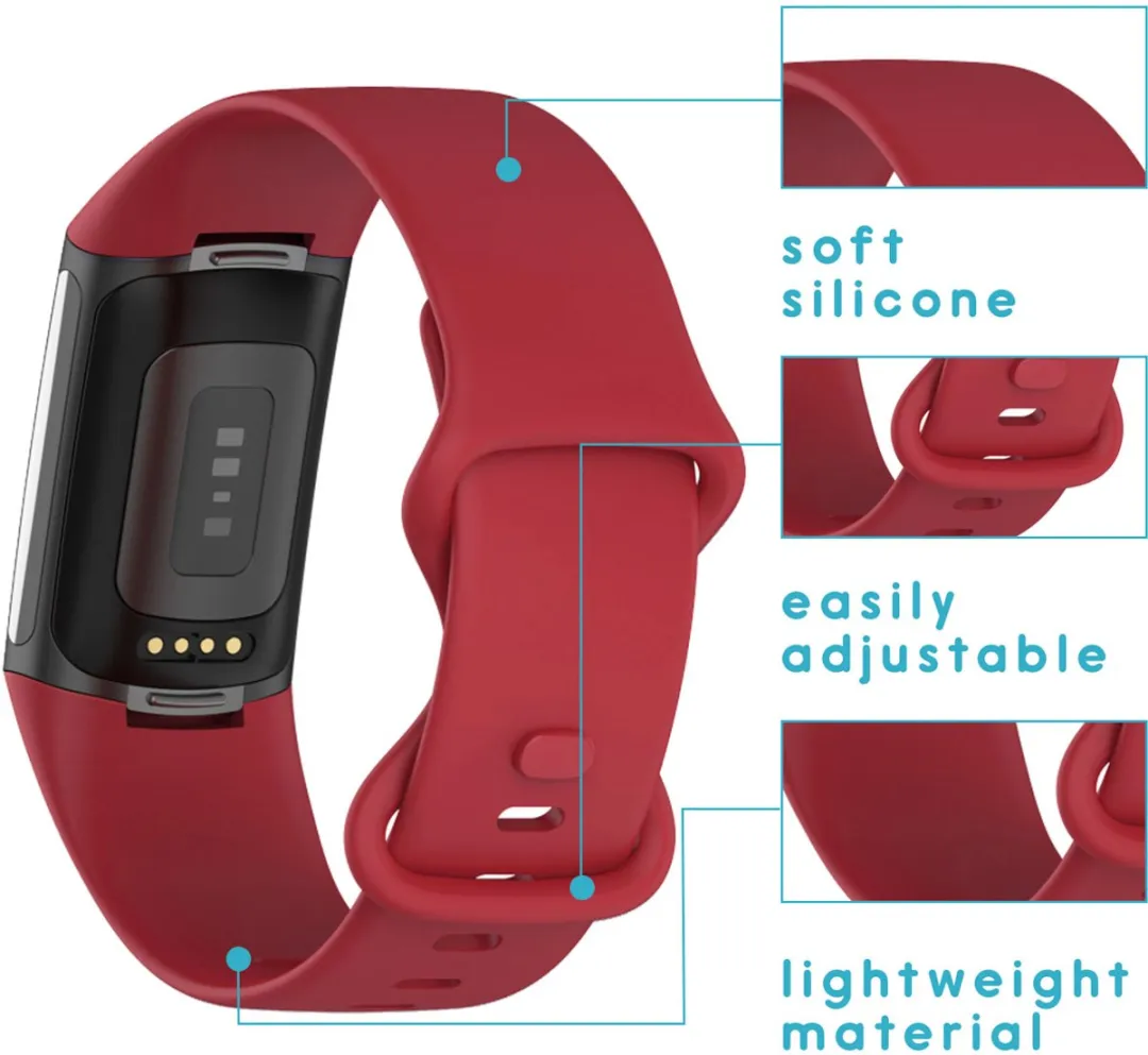 Imoshion Siliconen Bandje SH00046905 - Fitbit Charge 5/6 - Rood