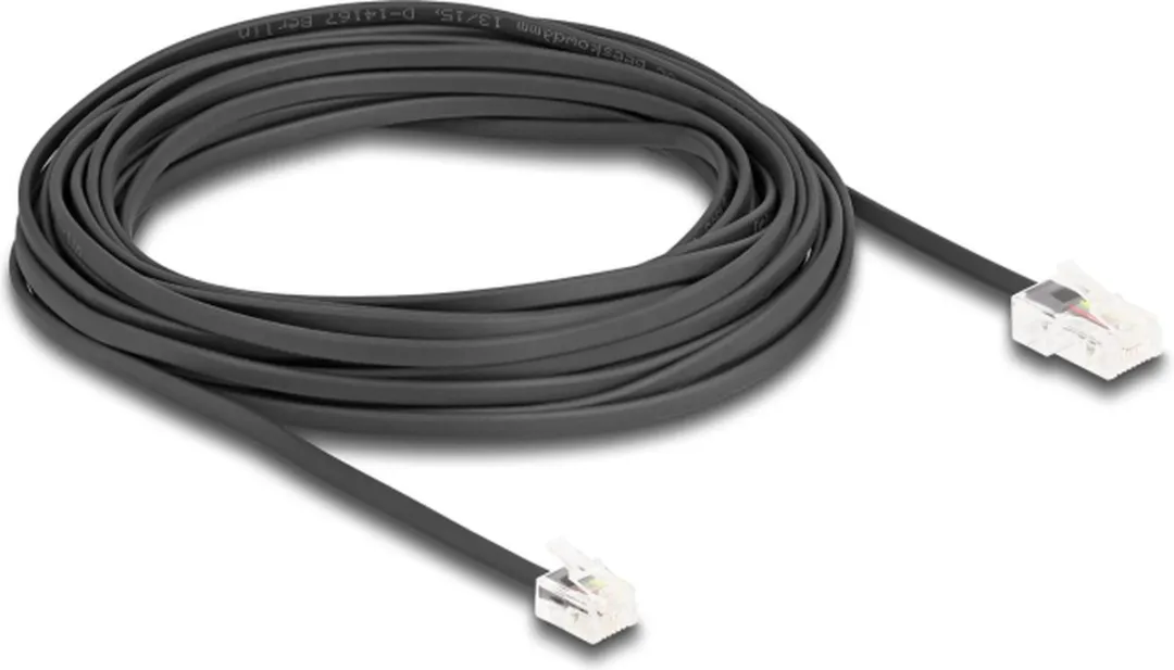 Delock Telefoonkabel RJ45 naar RJ11 - 10m - Zwart