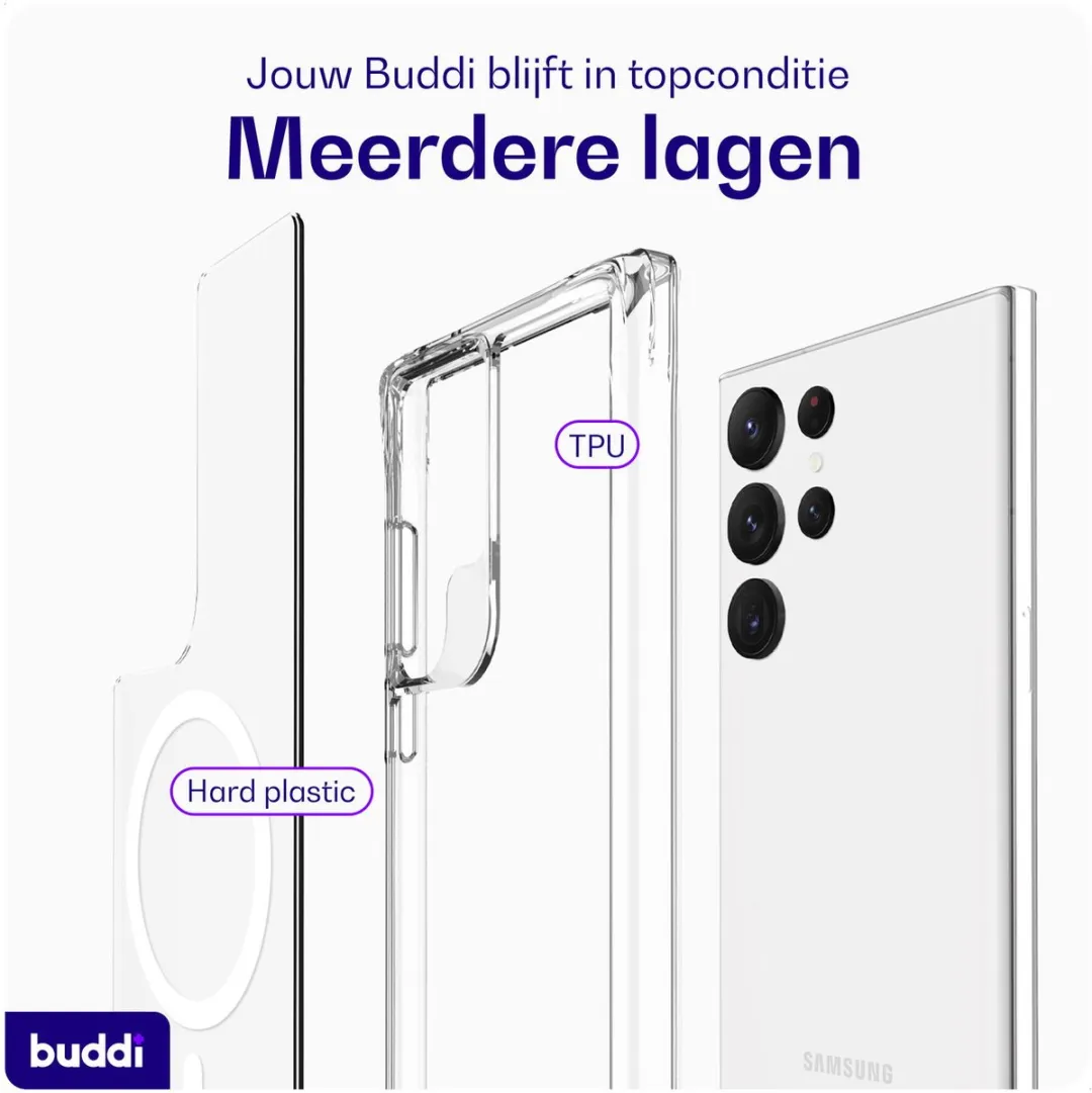 Buddi Core BCS23U Hoesje - Samsung Galaxy S23 Ultra - Transparant
