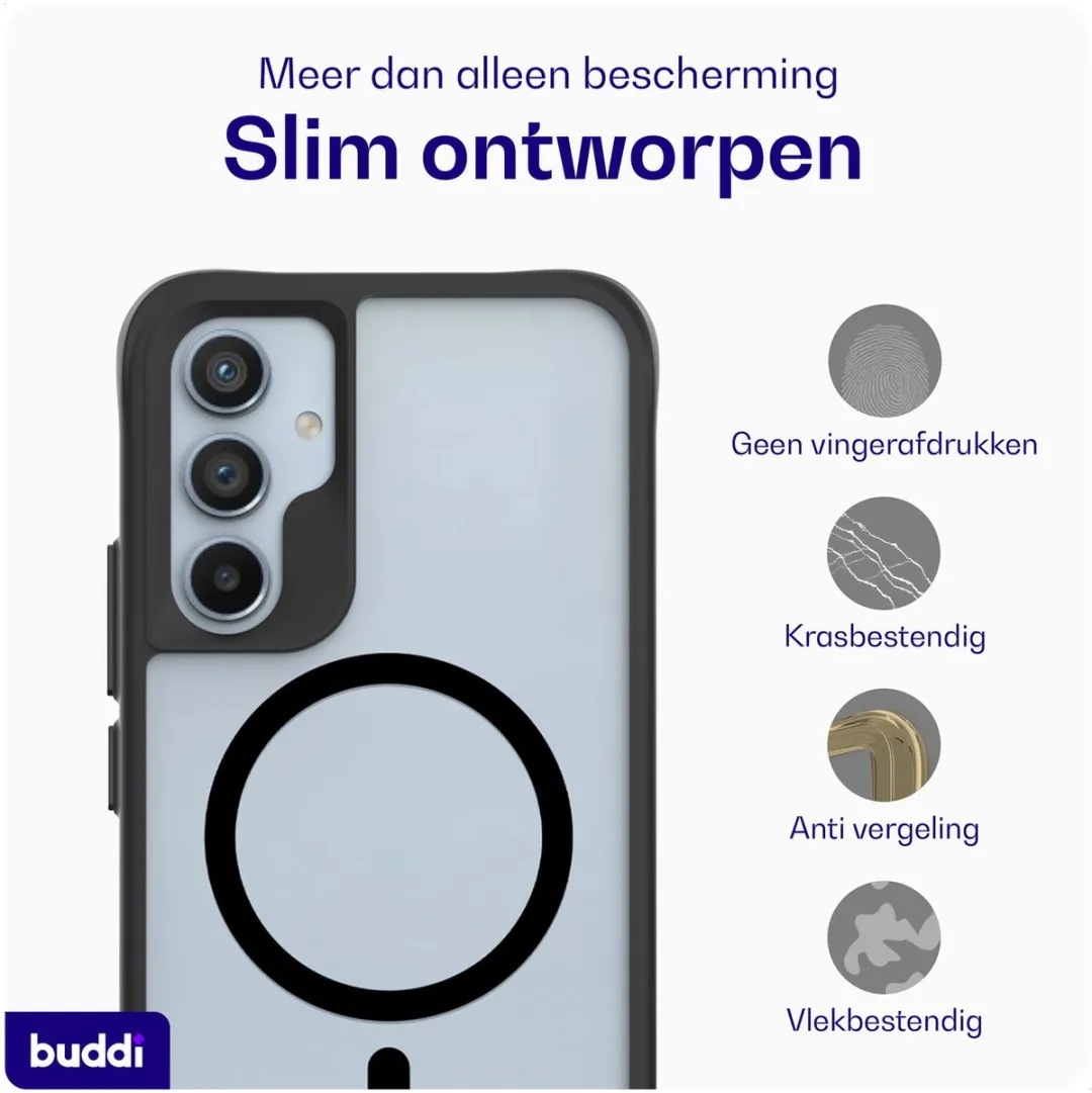 Buddi Hybrid Hoesje Samsung Galaxy A54 - MagSafe - Matte Zwart