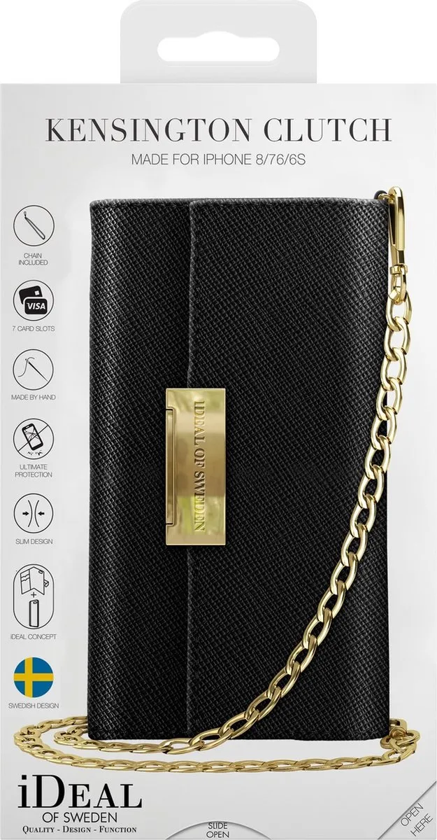 iDeal of Sweden Crossbody Wallet Saffiano - iPhone 8/7/6/6S IDKCC-I7-01 - Zwart