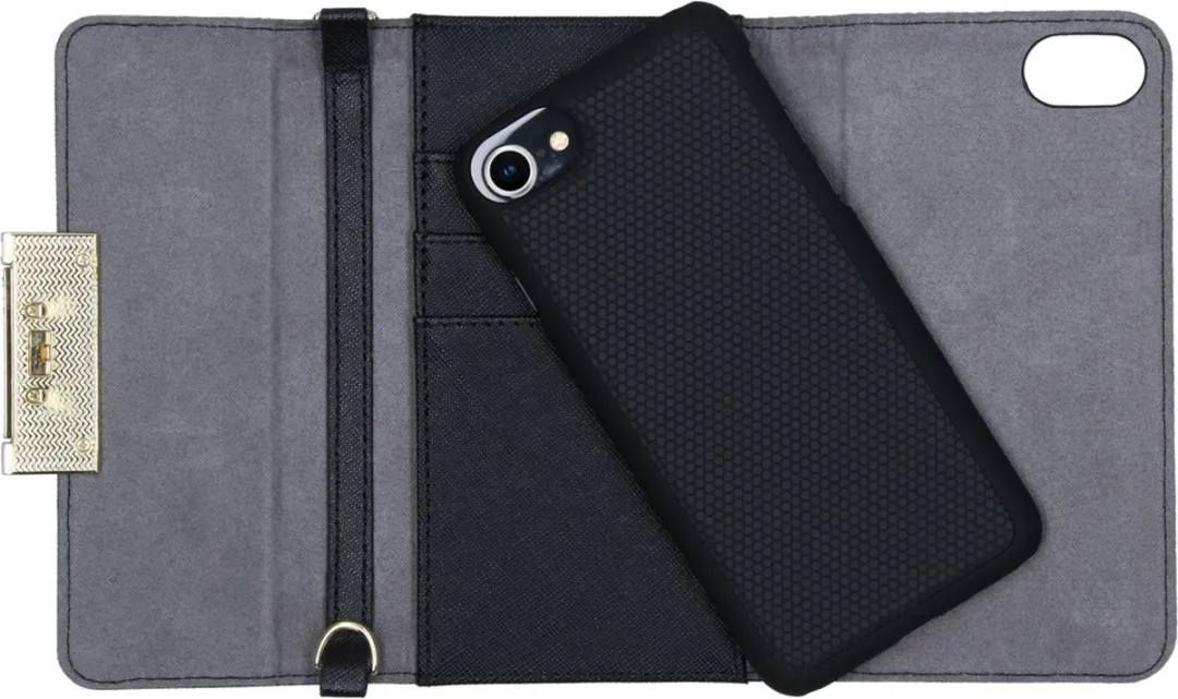 iDeal of Sweden Crossbody Wallet Saffiano - iPhone 8/7/6/6S IDKCC-I7-01 - Zwart - afbeelding 6 van 6