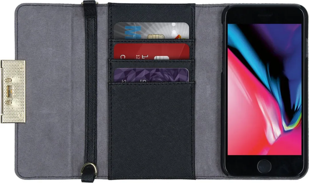 iDeal of Sweden Crossbody Wallet Saffiano - iPhone 8/7/6/6S IDKCC-I7-01 - Zwart