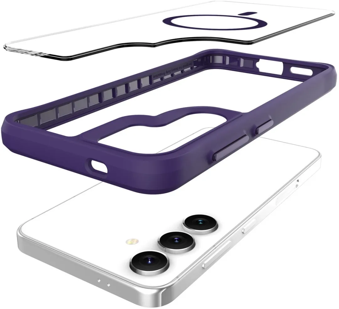 Buddi Hybrid Hoesje Samsung Galaxy S25/S24 - MagSafe - Transparant Paars - afbeelding 6 van 6