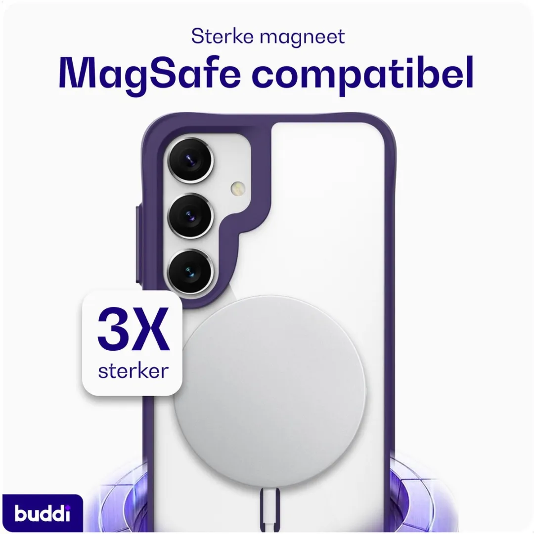 Buddi Hybrid Hoesje Samsung Galaxy S25/S24 - MagSafe - Transparant Paars
