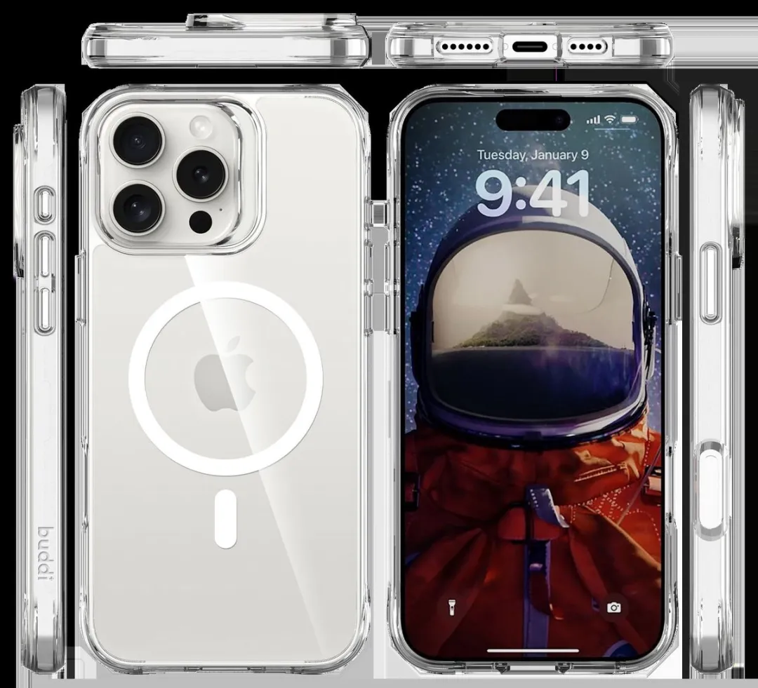 Buddi Core iPhone 16 Pro Hoesje - MagSafe Transparant