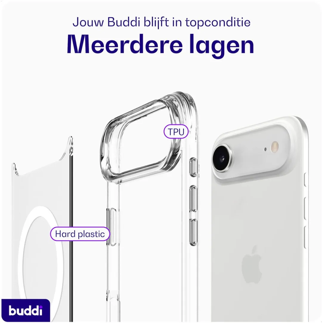 Buddi Core iPhone Air Hoesje - MagSafe - Transparant Mat