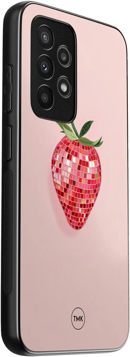 Casevibes Samsung Galaxy A52 5G Hoesje - Roze Disco Aardbei