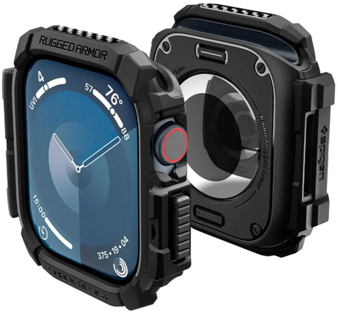 Spigen Rugged Armor Apple Watch 10 46mm - Zwart