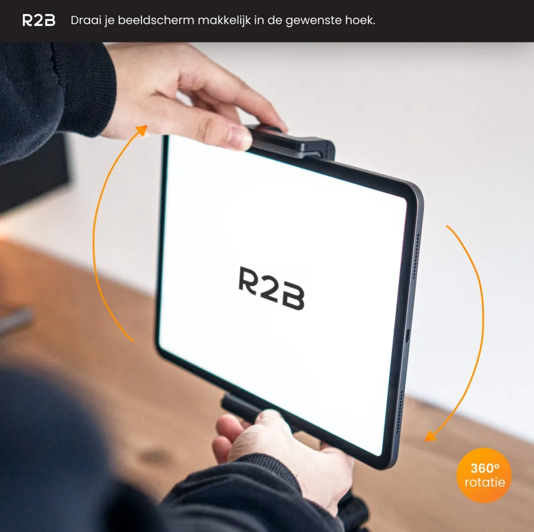R2B Tablethouder Arnhem 13" - Zwart