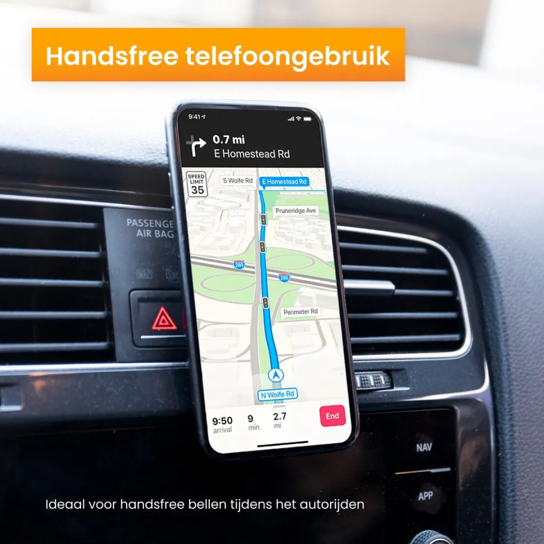 R2B Magnetische Telefoonhouder Auto Ventilatie - Zwart