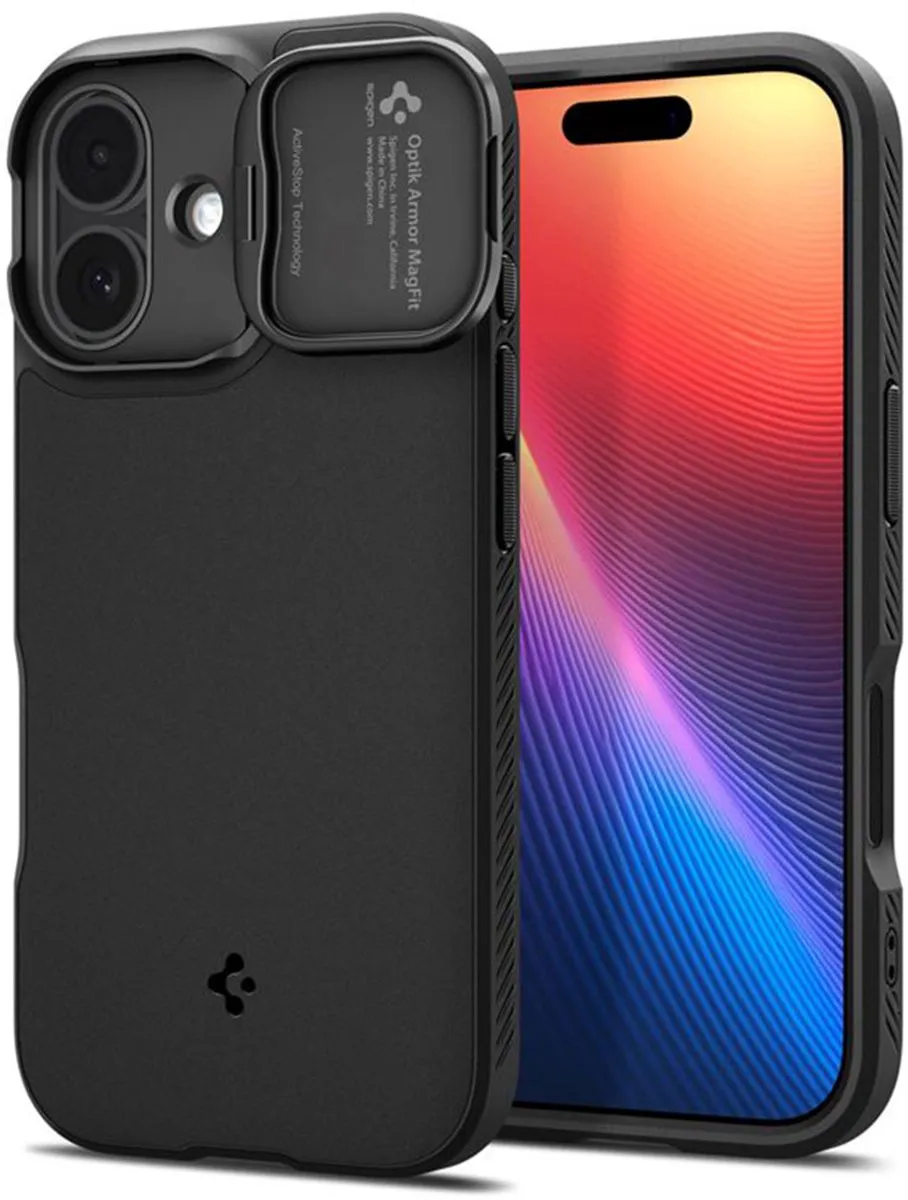 Spigen Optik Armor ACS09987 iPhone-hoes - Zwart