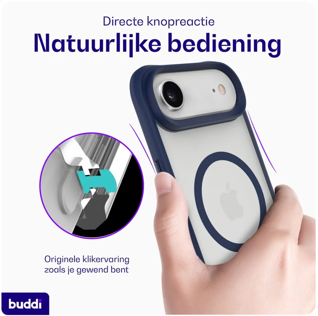 Buddi Hybrid 444777999222 Hoesje - iPhone Air - MagSafe - Matte Blauw - afbeelding 6 van 6