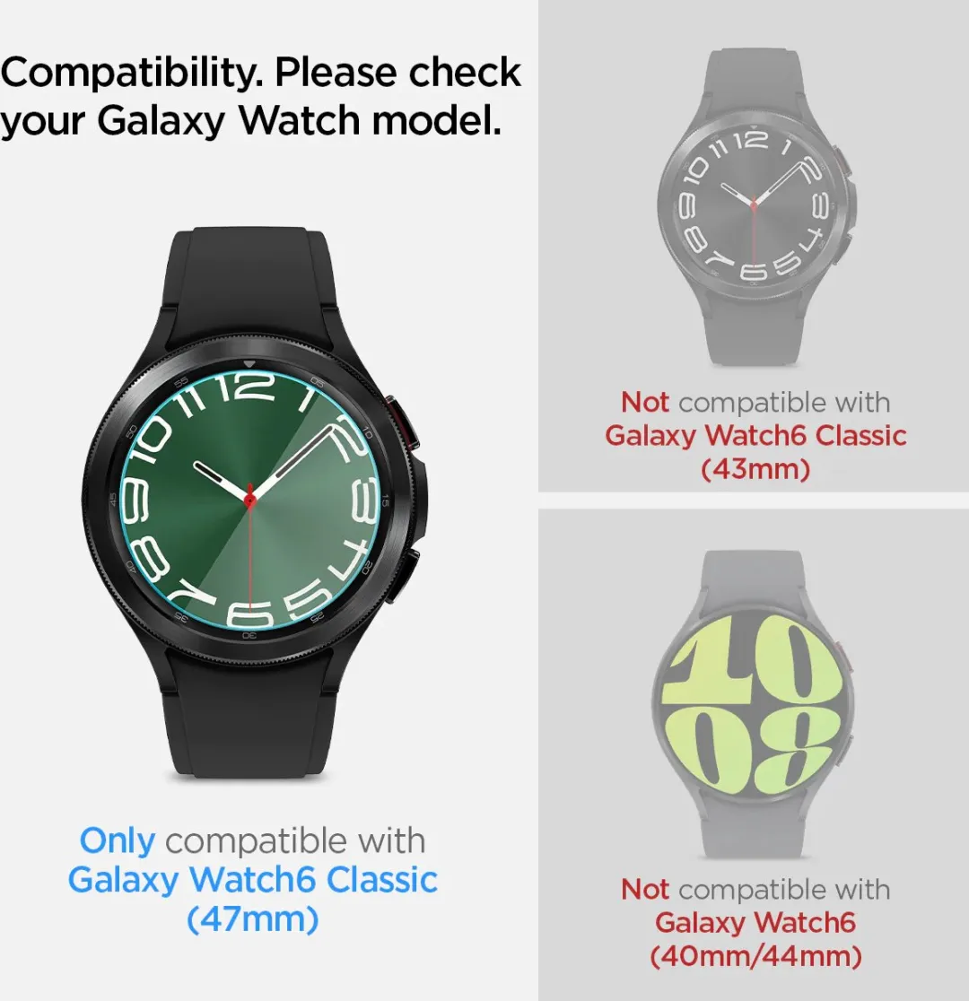 Spigen Glass Protector AGL07066 - Samsung Watch6 47mm - 2 Stuks