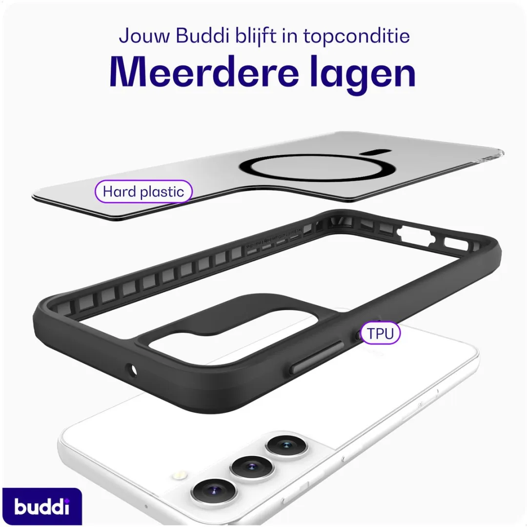 Buddi Hybrid Hoesje Samsung Galaxy S23 - MagSafe - Matte Zwart - afbeelding 6 van 6