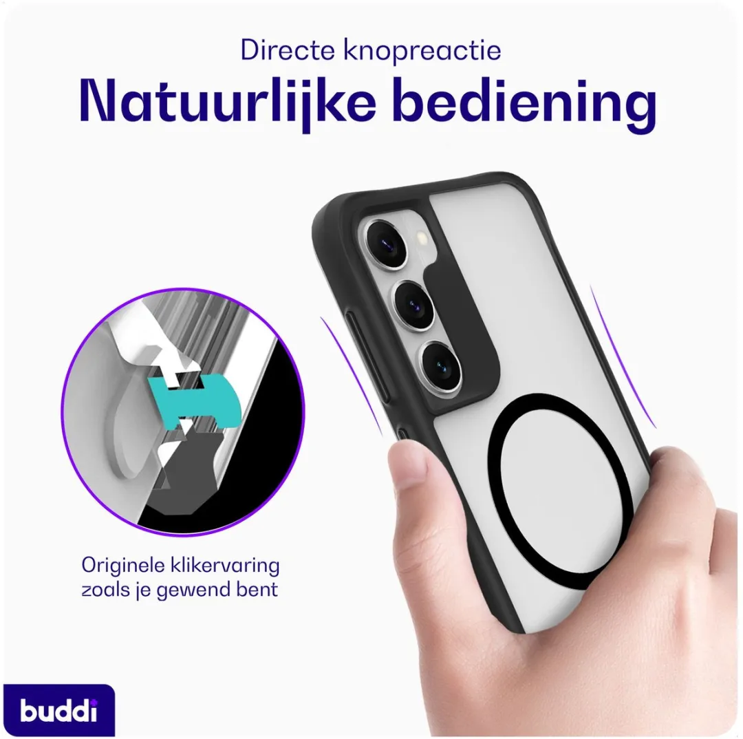 Buddi Hybrid Hoesje Samsung Galaxy S23 - MagSafe - Matte Zwart