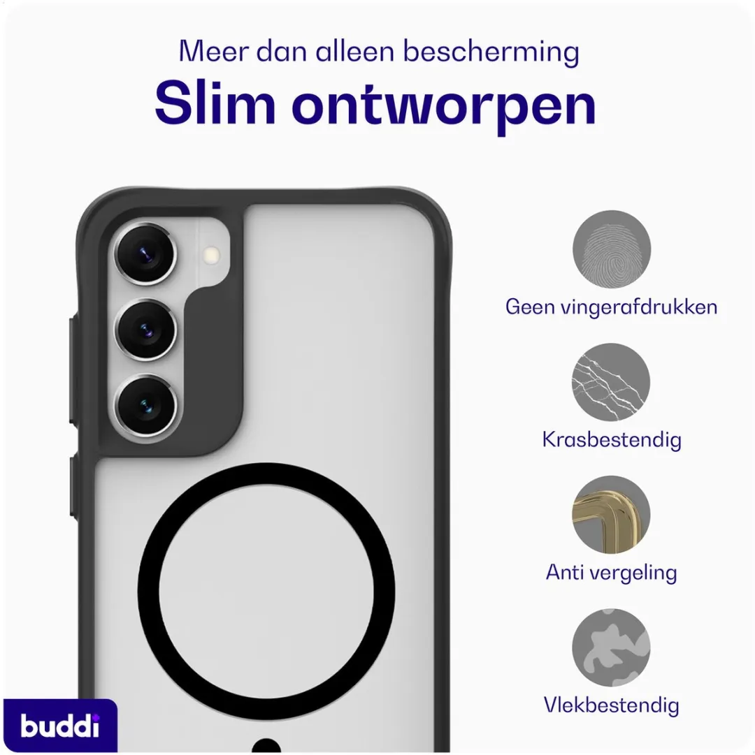 Buddi Hybrid Hoesje Samsung Galaxy S23 - MagSafe - Matte Zwart