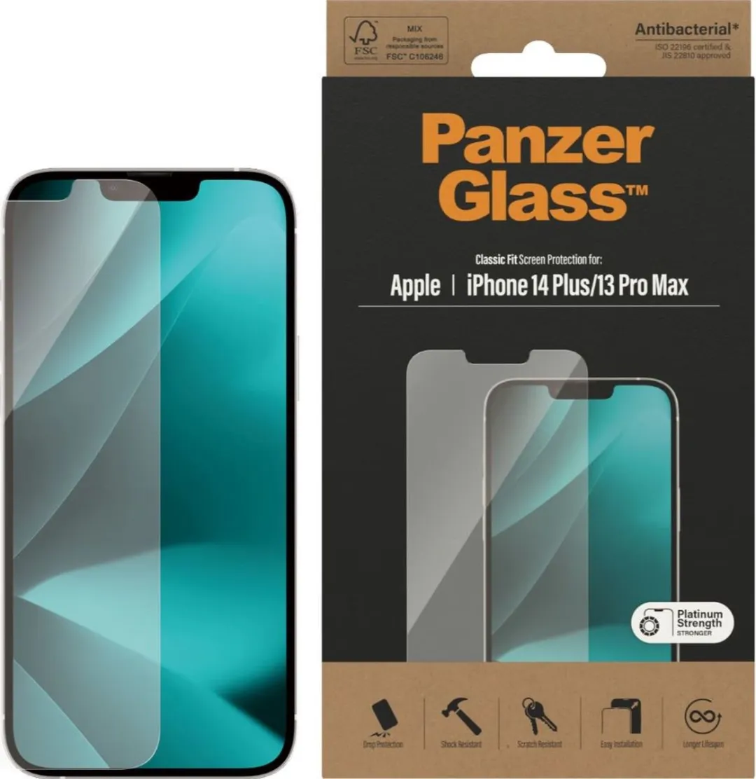 PanzerGlass Classic Fit iPhone 14 Plus Schermbeschermer - Case Friendly
