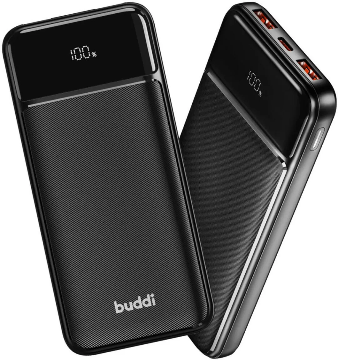 Buddi Boost 10.000 mAh Powerbank - USB-A/USB-C - 22,5W - Zwart