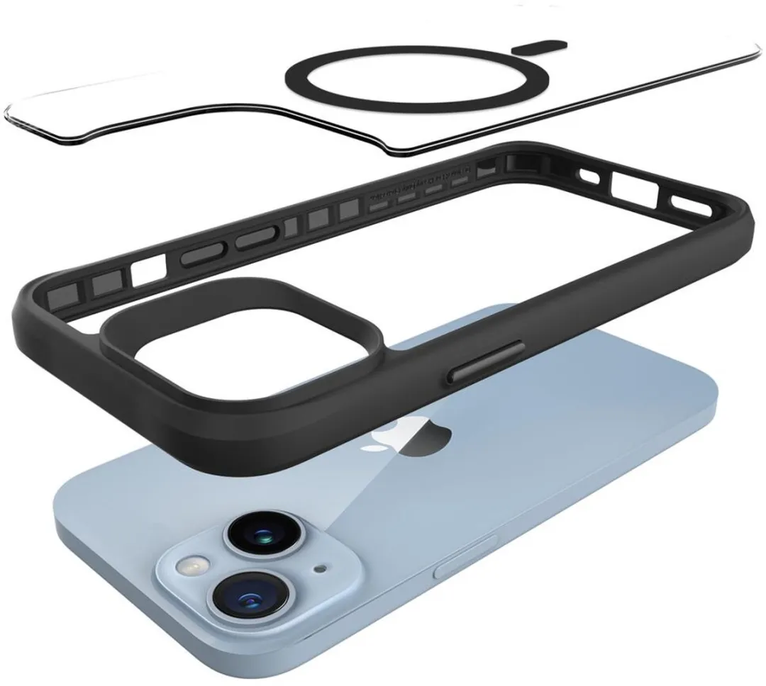 Buddi Hybrid Hoesje iPhone 13 Pro - MagSafe - Transparant Zwart - afbeelding 6 van 6