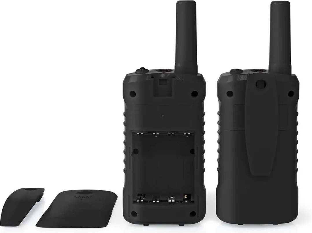 Nedis Walkie Talkie – Set van 2 – 6 km Bereik – 8 Kanalen – Met Headsets – Zwart