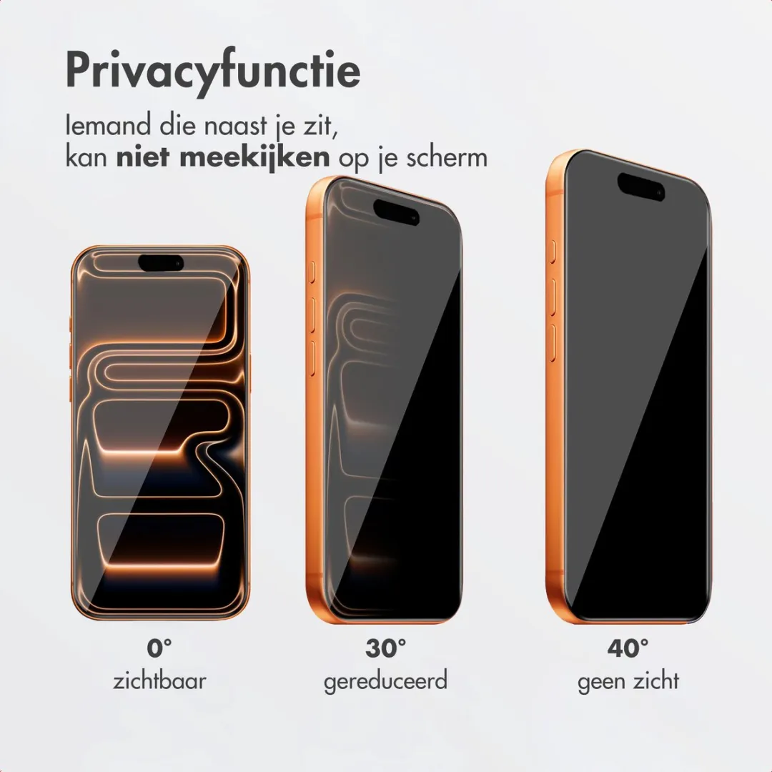 Accezz Screenprotector iPhone 17 Pro Max - Gehard Glas Privacy
