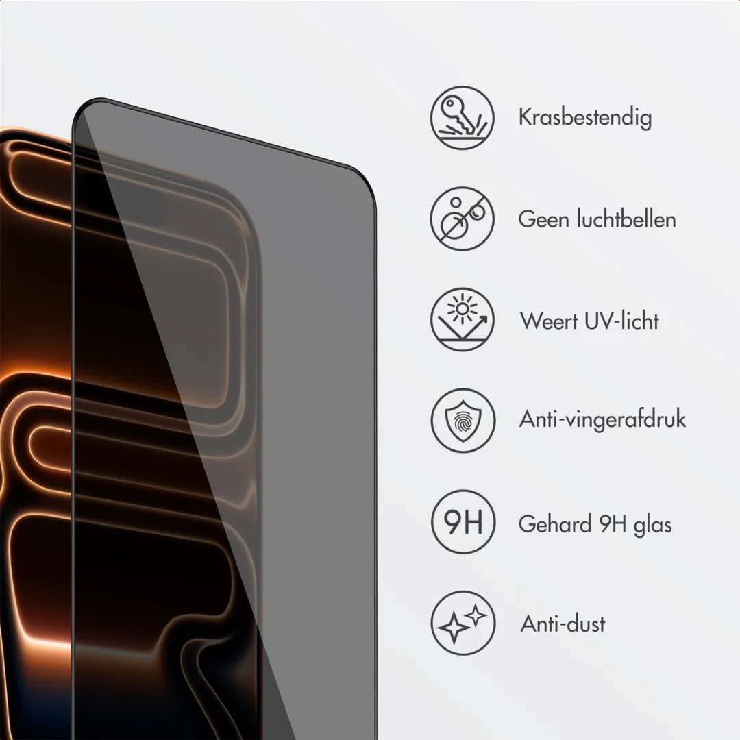 Accezz Screenprotector iPhone 17 Pro Max - Gehard Glas Privacy