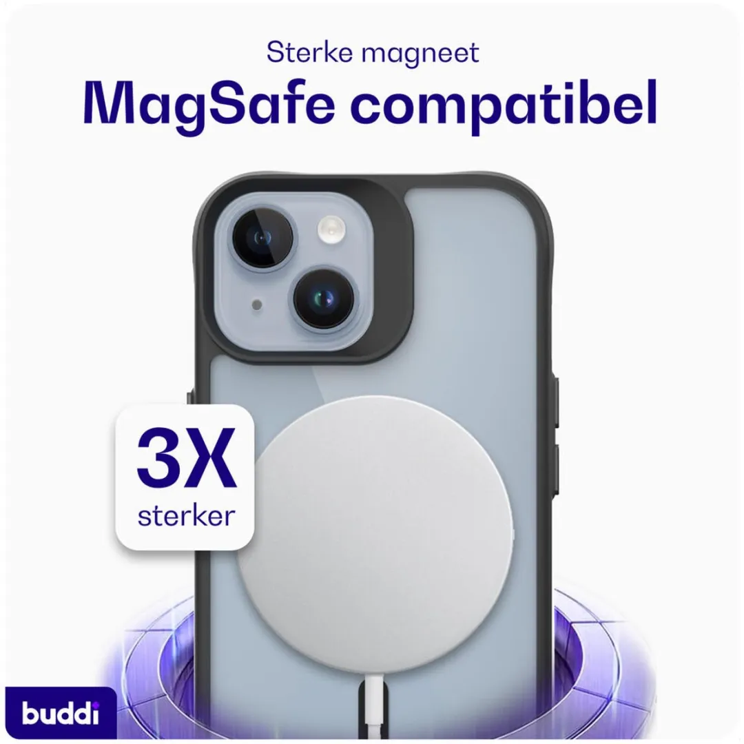 Buddi Hybrid Hoesje iPhone 13/14/15 - MagSafe - Matte Zwart