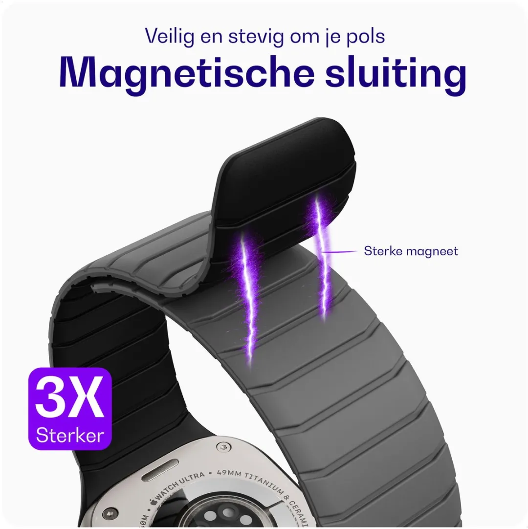 Buddi Fuse Magnetisch Bandje Apple Watch - 44/45/46/49mm - Grijs