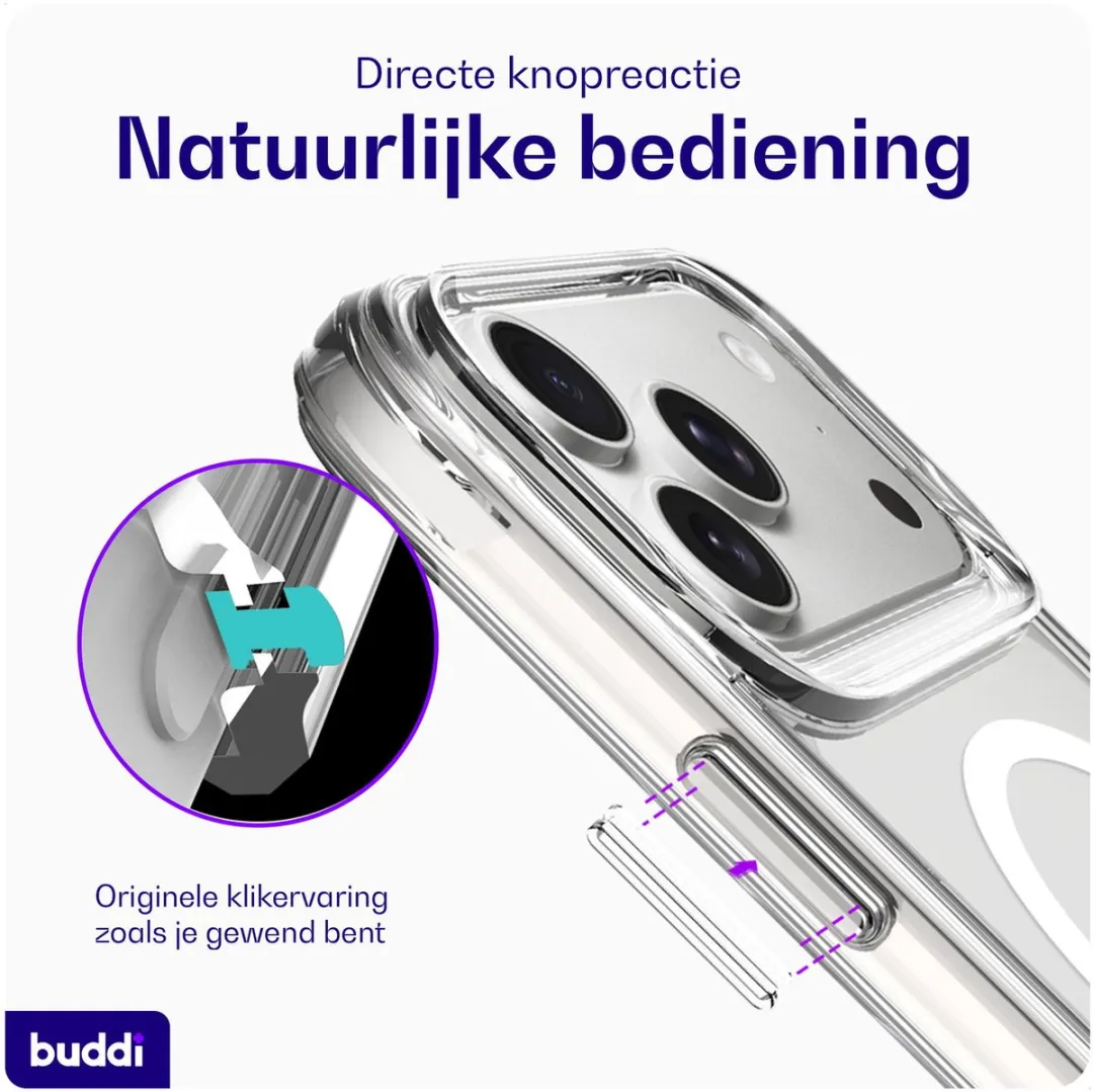 Buddi Core iPhone 17 Pro Hoesje - MagSafe - Transparant Mat