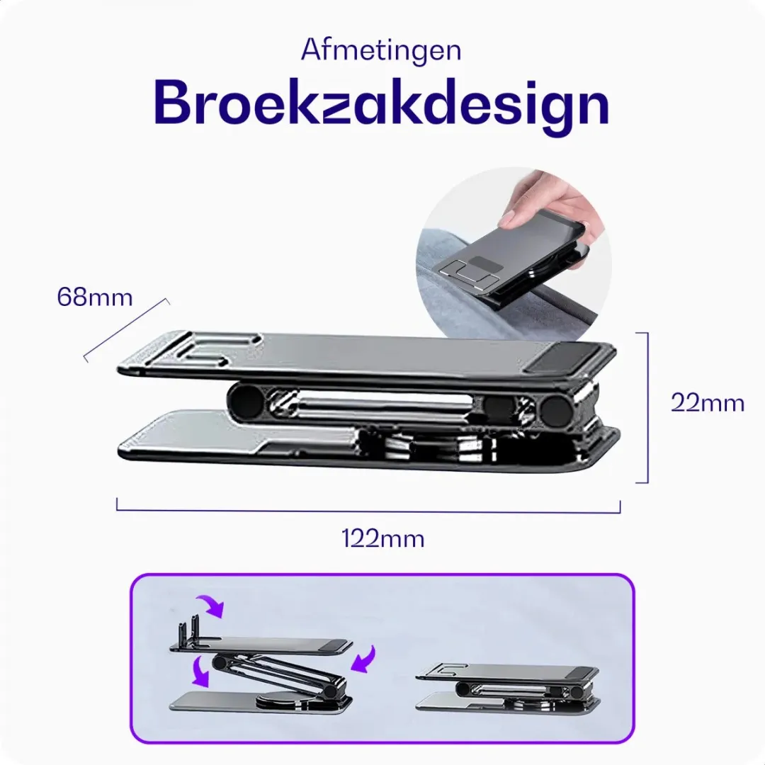 Buddi Draaibare Bureau Houder - Universeel - Grijs