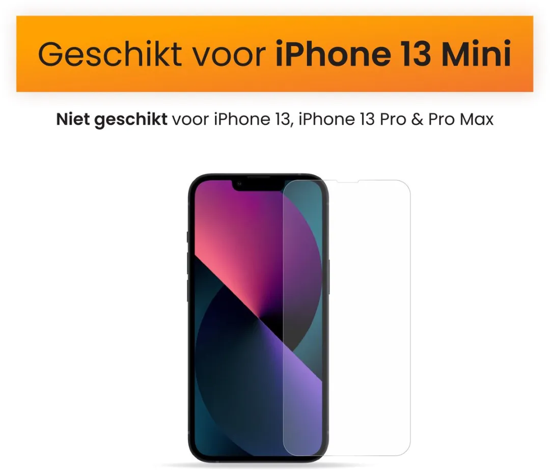 R2B Screenprotector iPhone 13 Mini - 2 Stuks - Tempered Glass