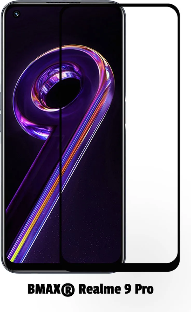 BMAX Realme 9 Pro Screenprotector 2-pack - Gehard Glas - Zwart